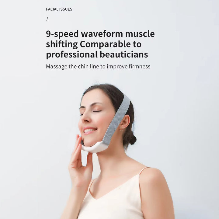 Premium Vibration Chin-Up Facial Lifting Massager – EMS V-Line Beauty Device for Double Chin Removal, Face Shaping, and Skin Firming, Adjustable and Portable with 5-7 Massage Modes - StrengthXPhysiotherapy