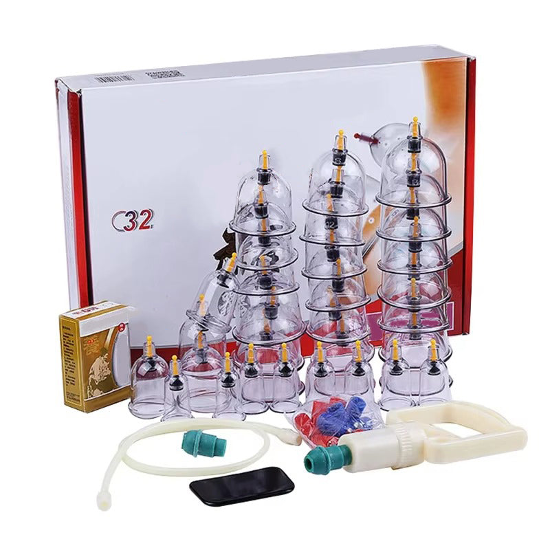 Premium Cupping Therapy Set – Vacuum Suction Cups for Massage, Anti-Cellulite, and Physiotherapy, Relieves Back, Neck, and Leg Pain, Improves Blood Flow, and Encourages Relaxation, Easy-to-Use with Pistol Grip Pump - StrengthXPhysiotherapy