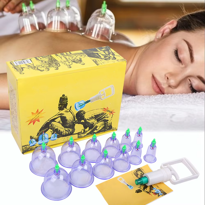 Premium Cupping Therapy Set – Vacuum Suction Cups for Massage, Anti-Cellulite, and Physiotherapy, Relieves Back, Neck, and Leg Pain, Improves Blood Flow, and Encourages Relaxation, Easy-to-Use with Pistol Grip Pump - StrengthXPhysiotherapy