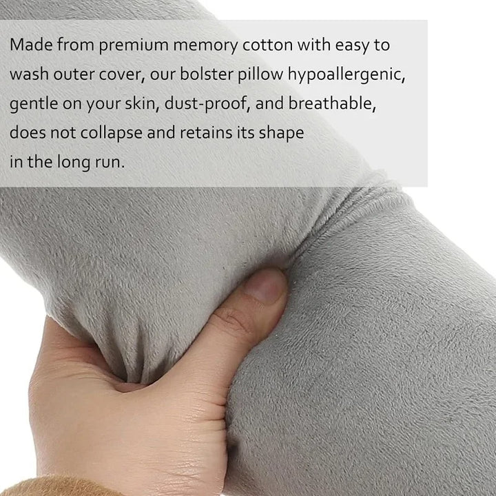 Premium Memory Foam Roll Pillow – Therapeutic Neck, Knee, & Leg Support – Cylinder Bolster for Sleeping, Back & Side Sleepers – Pain Relief, Spinal Alignment, Removable Cooling Cover – Ergonomic & Durable - StrengthXPhysiotherapy