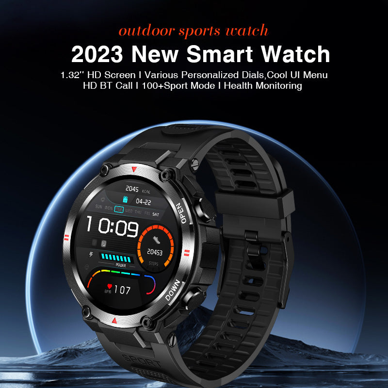 Premium Military-Grade Smartwatch for Men – 1.43'' AMOLED Display, Bluetooth Calling, Waterproof, Fitness Tracker, 420mAh 