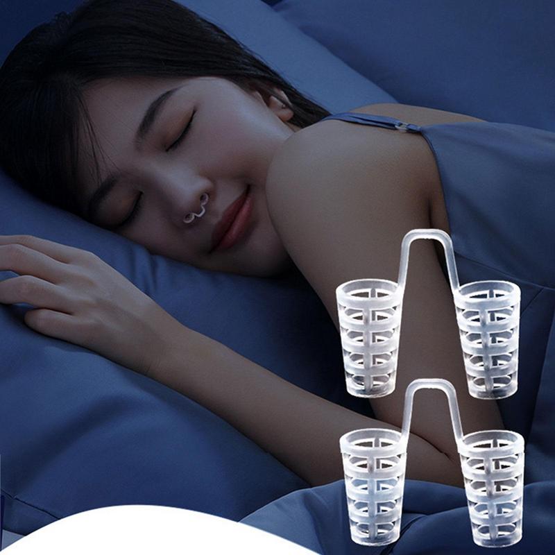 Premium Anti Snoring Silicone Nose Vents - 8pcs Nasal Dilator Set, 4 Sizes & 2 Styles (Hollow & Solid), Comfortable Snoring