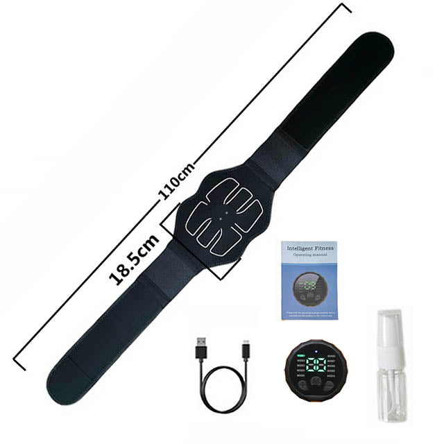 Premium Abdominal Toning Belt - Electronic Muscle Stimulator for Home and Office Fitness, USB Rechargeable, 10 Training