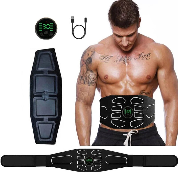Premium Abdominal Toning Belt - Electronic Muscle Stimulator for Home and Office Fitness, USB Rechargeable, 10 Training