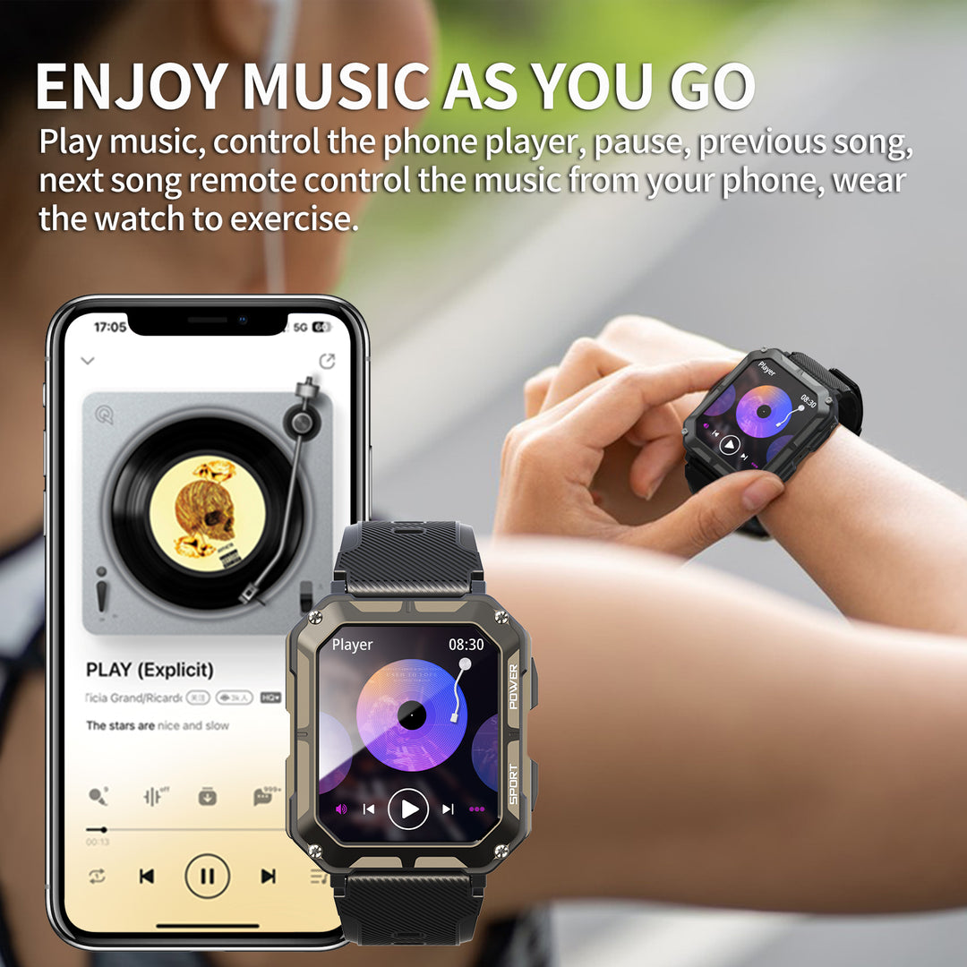 Premium IP68 Waterproof Smartwatch with Bluetooth Calling & 123 Sport Modes - 1.83" HD Display, Heart Rate & Blood Oxygen 