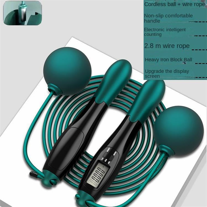 Premium Cordless Electronic Jumping Rope with LCD Screen – Smart Skipping Rope with Calorie & Jump Counter, Digital Timer for