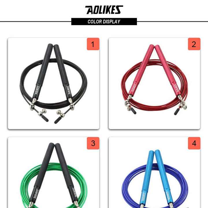 Premium Crossfit Jump Rope – Professional Speed Skipping Rope for MMA, Boxing, Fitness Training, Weight Loss, Adjustable PVC Coated Steel Wire Cable, Durable Aluminum Handles, Fast Bearings for Double Unders & High-Tempo Workouts - StrengthXPhysiotherapy