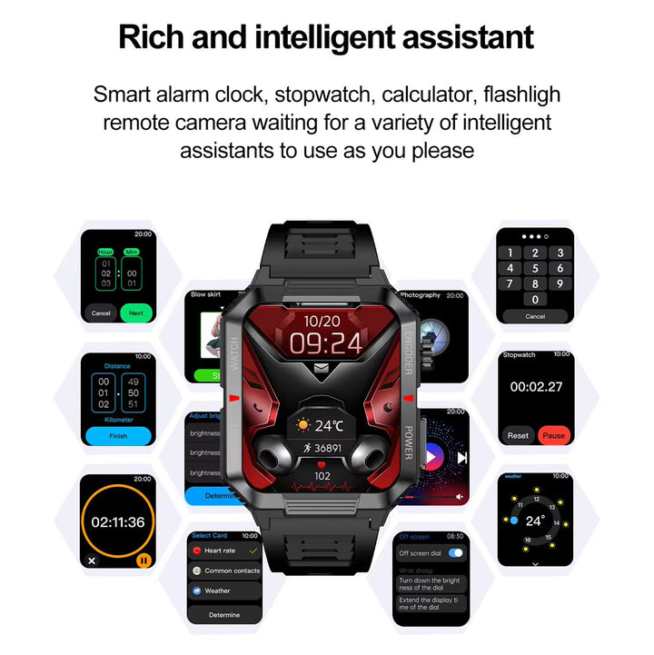 Luxury NFC GPS Smartwatch – 1.99" AMOLED Screen with Bluetooth Calling, 120+ Sports Modes, Weather Data, and Waterproof 