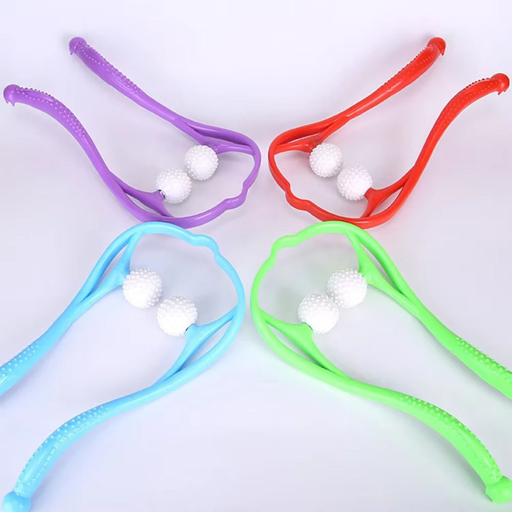 Premium Handheld Neck Massager – Trigger Point Roller for Deep Tissue Pain Relief, Adjustable 360° Massage Balls for Neck, Shoulder, Back, and Arm, Lightweight and Portable Massage Tool for Home or Office Use - StrengthXPhysiotherapy