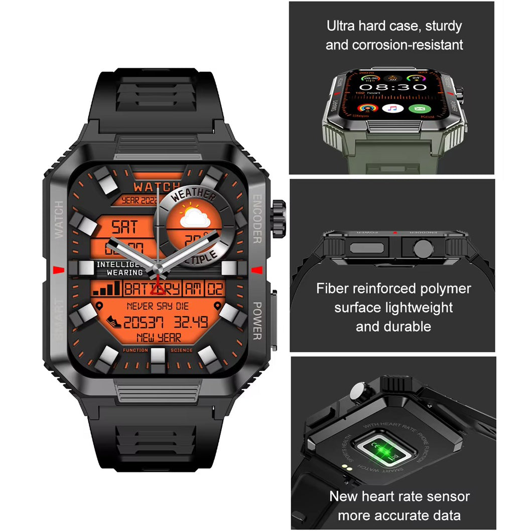Luxury NFC GPS Smartwatch – 1.99" AMOLED Screen with Bluetooth Calling, 120+ Sports Modes, Weather Data, and Waterproof 