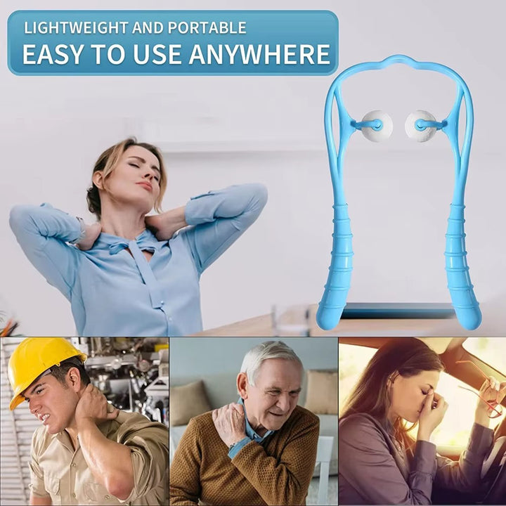 Premium Handheld Neck Massager – Trigger Point Roller for Deep Tissue Pain Relief, Adjustable 360° Massage Balls for Neck, Shoulder, Back, and Arm, Lightweight and Portable Massage Tool for Home or Office Use - StrengthXPhysiotherapy