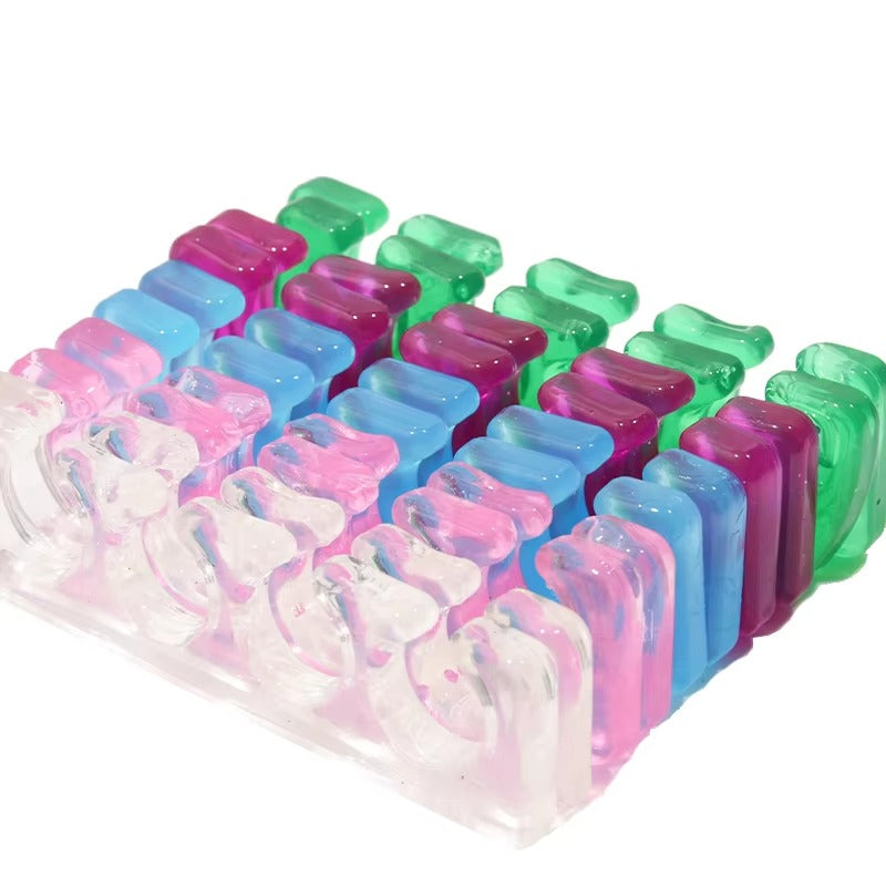 Premium Soft Silicone Toe and Finger Separators – Flexible Nail Polish Pedicure Tools for Spa and Home Use, Comfortable 2-Piece Set in 5 Colors, Lightweight and Durable Design - StrengthXPhysiotherapy