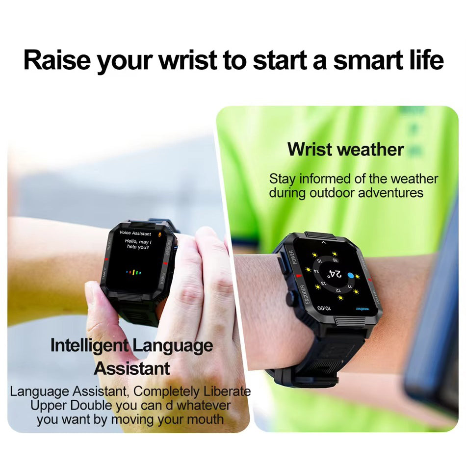 Luxury NFC GPS Smartwatch – 1.99" AMOLED Screen with Bluetooth Calling, 120+ Sports Modes, Weather Data, and Waterproof 