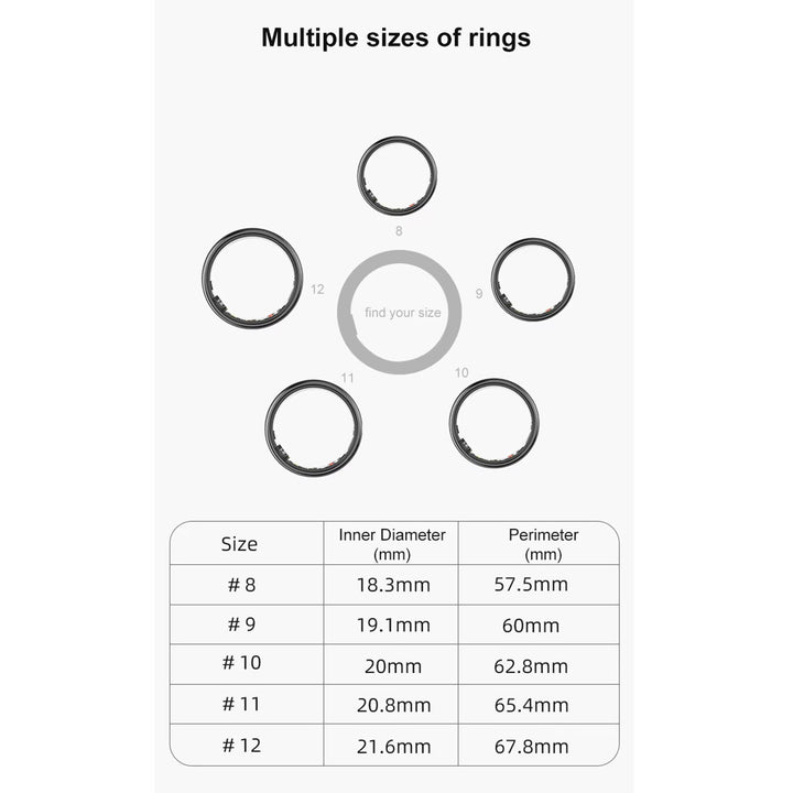 Premium Smart Ring – Heart Rate, Blood Oxygen, and Sleep Health Monitor for Men and Women, Waterproof 5ATM Fitness Tracker 