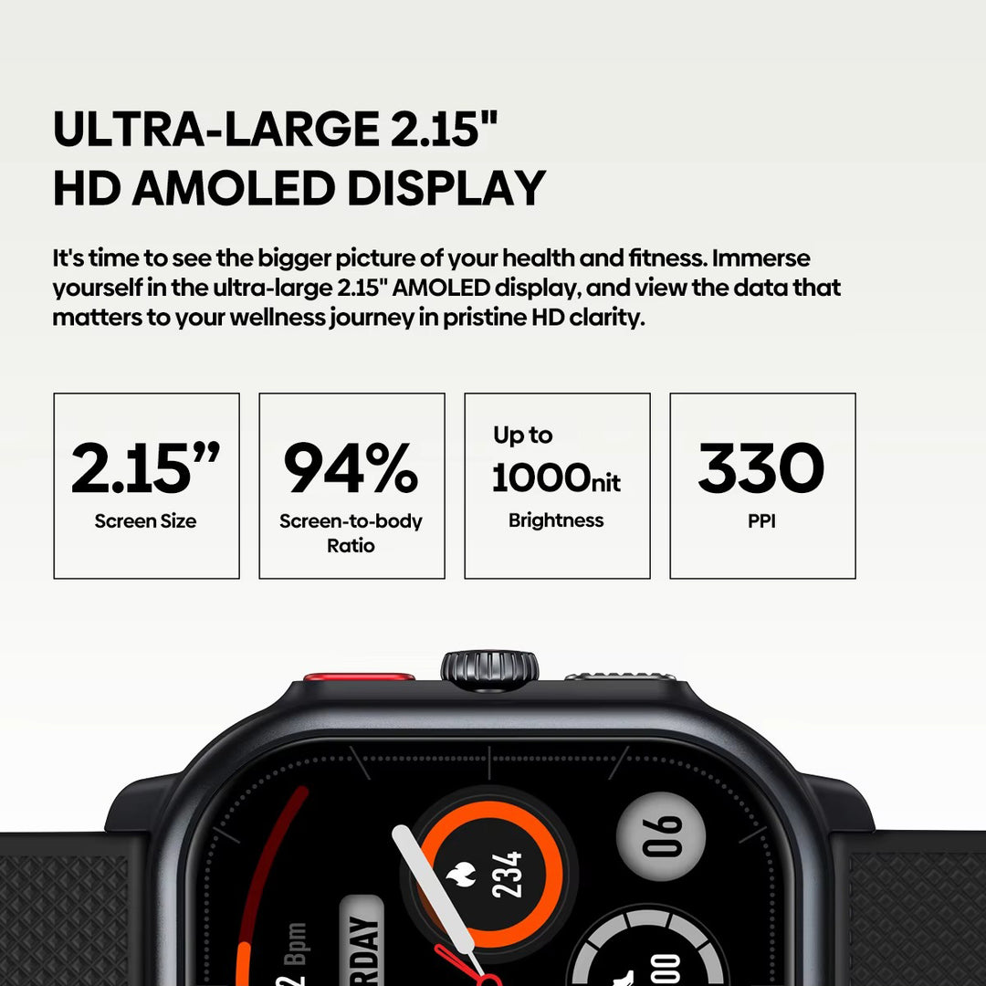 Luxury GPS Smartwatch – 2.15" AMOLED Display with Built-in GPS, Fitness Tracking, Bluetooth Calling, and 100+ Sports Modes