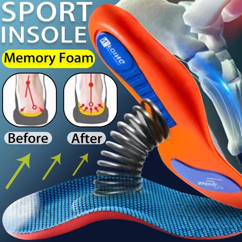 Premium Memory Foam AAnti-Odor Insoles, Shock Absorbing EVA Arch Support for Plantar Fasciitis, Heel Pain Relief, Soft 