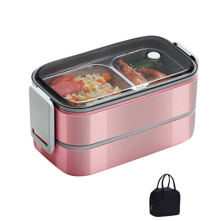 Premium 304 Stainless Steel Lunch Box – 1/2 Layer Microwavable Bento Box for Adults & Kids, Leak-Proof, Portable, Healthy 