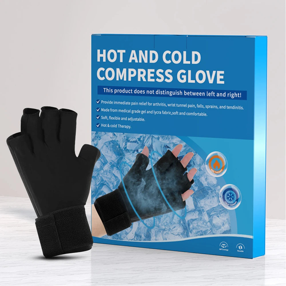 Premium Hot & Cold Therapy Gloves for Arthritis Relief – Adjustable Finger Compression Ice Pack for Wrist Sprains, Tendinitis