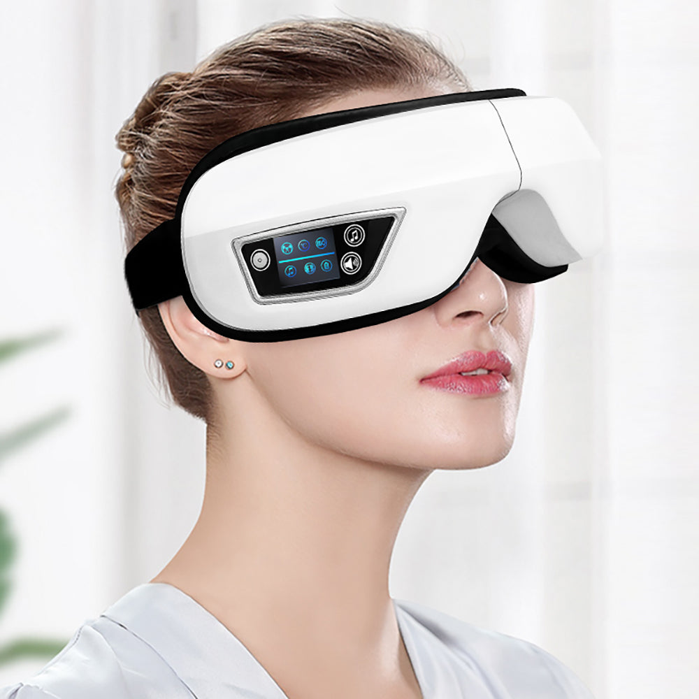 Premium Foldable Eye Massager – Vibration Airbag Pressure with Hot Compress and Bluetooth Music, Relieves Eye Fatigue