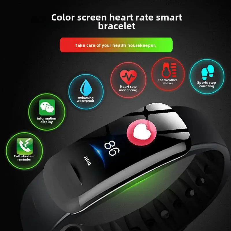 Premium Smart Fitness Watch – Heart Rate, Blood Pressure, Step Counting, Sleep Monitoring, Sports Tracker, Bluetooth, Multi-