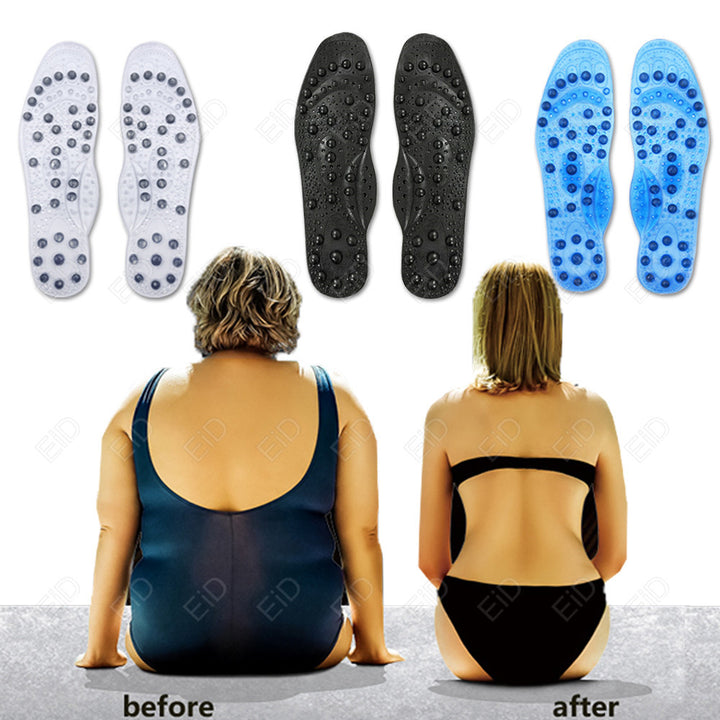 Premium Foot Acupressure Insoles with 68 Magnet Therapy – Breathable Sports Cushion Inserts for Body Detox, Pain Relief, and 