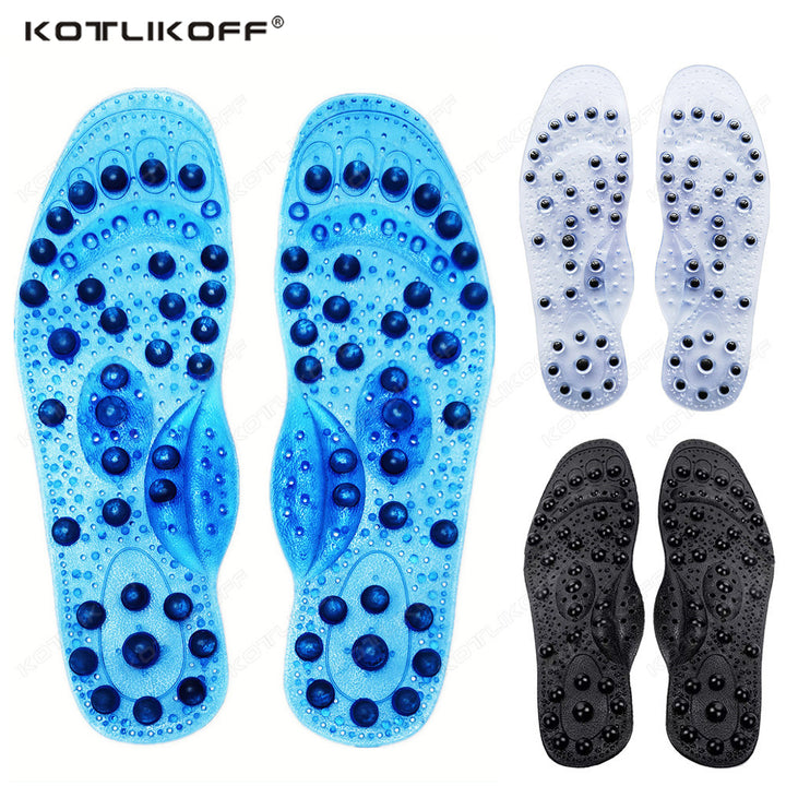 Premium Foot Acupressure Insoles with 68 Magnet Therapy – Breathable Sports Cushion Inserts for Body Detox, Pain Relief, and 