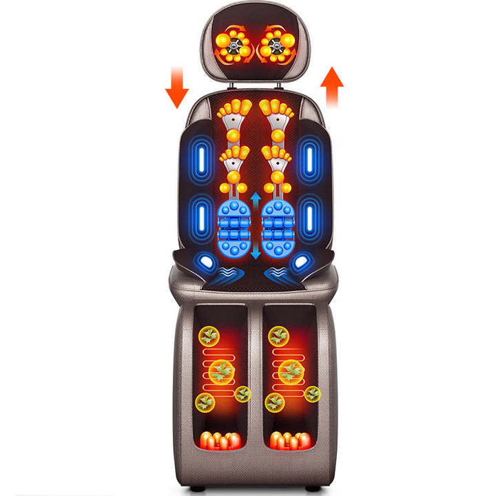 Premium Vibrating Electric Massage Chair Cushion – Heated Neck and Back Muscle Stimulator with Remote Control, Fatigue Relief