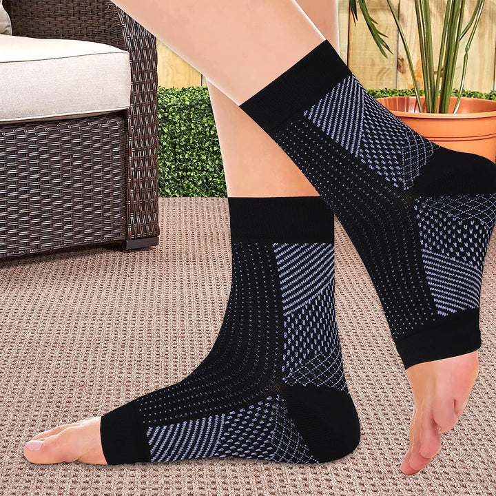 Premium Compression Socks for Neuropathy & Ankle Support – 1 Pair Nano Ankle Brace Sleeve, Pain Relief for Swelling, Plantar 