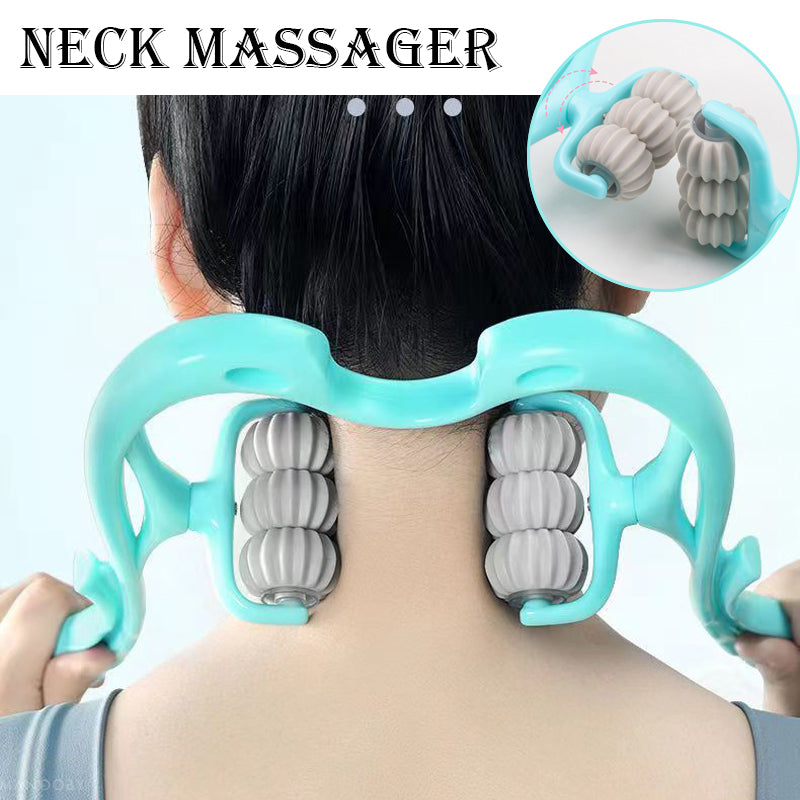 Premium Handheld Neck Massager – Trigger Point Roller for Deep Tissue Pain Relief, Adjustable 360° Massage Balls for Neck,
