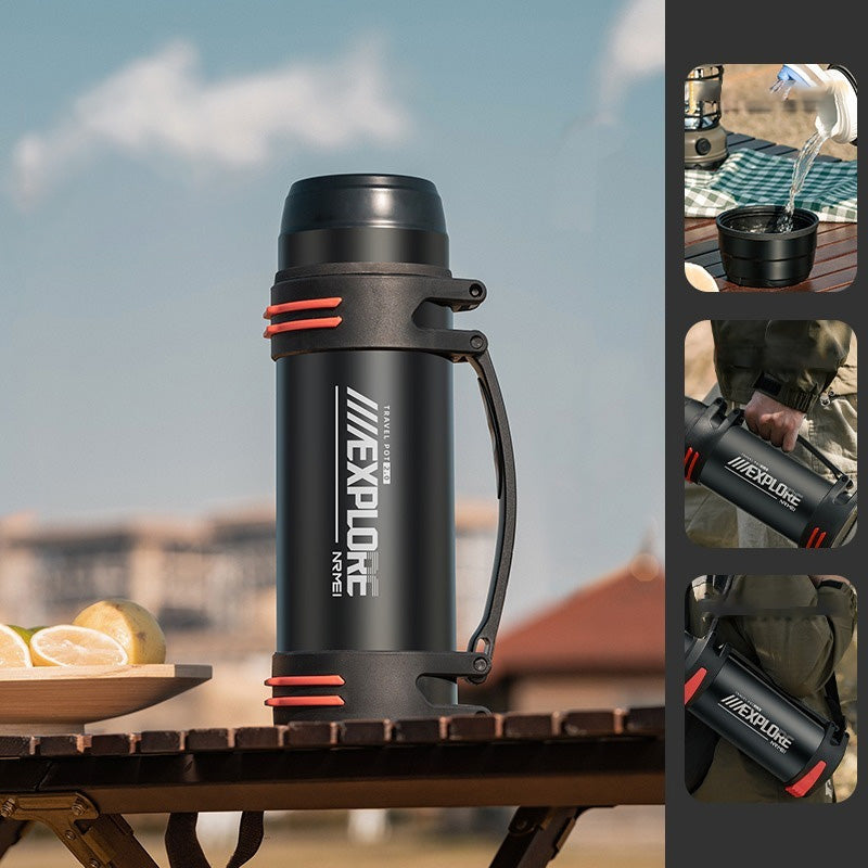 Premium Insulated Stainless Steel Water Bottle – 4L Thermal Flask, Double Vacuum Insulation, Leak-Proof, Soft Handle