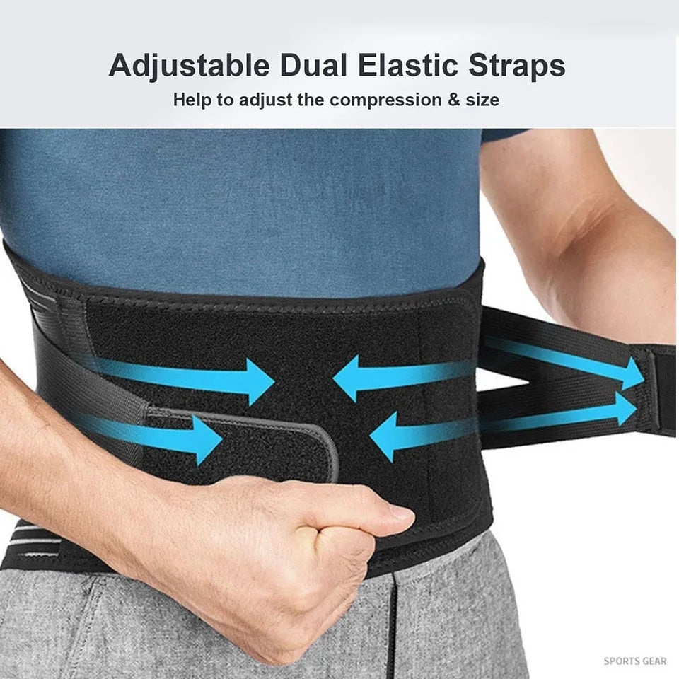 High Quality Lower Back Brace with 6 Stays – Orthopedic Lumbar Support Belt for Gym, Pain Relief, Anti-Skid Breathable Waist 