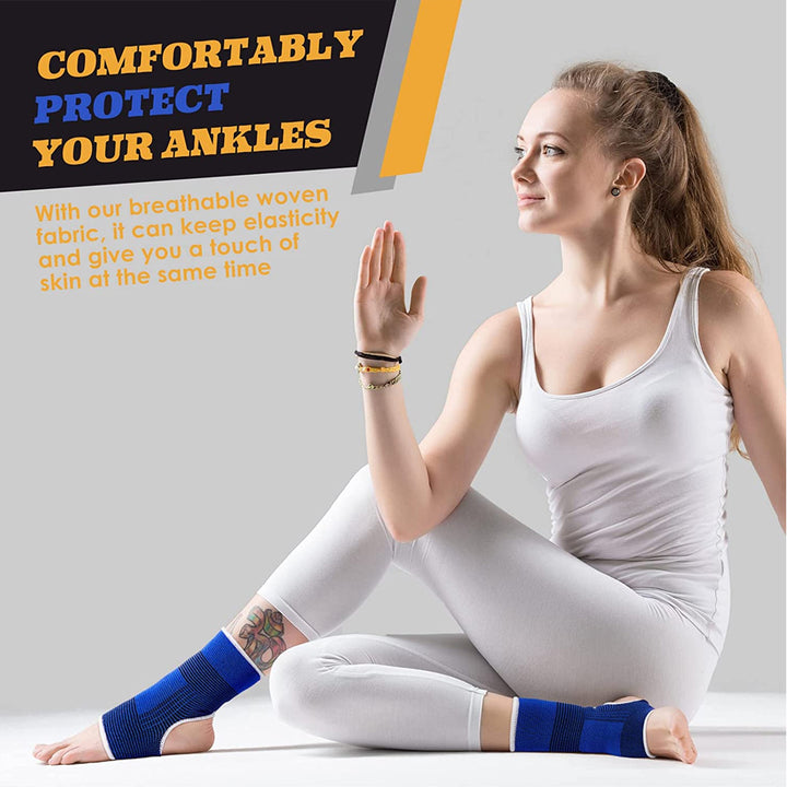 Premium Ankle Brace Compression Sleeve for Sprains & Plantar Fasciitis – Unisex Ankle Support Sock, Breathable Material, 