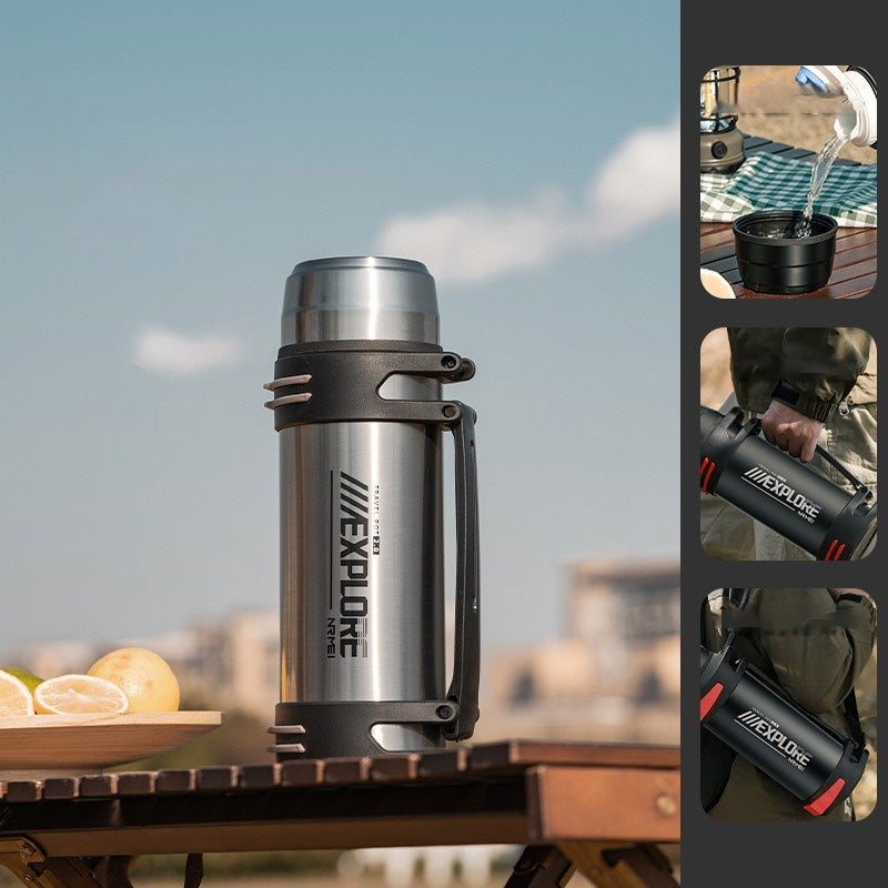 Premium Insulated Stainless Steel Water Bottle – 4L Thermal Flask, Double Vacuum Insulation, Leak-Proof, Soft Handle