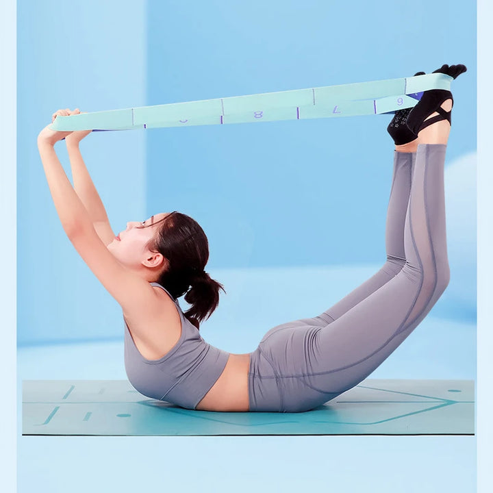 High-Quality Slimming Resistance Band - Multi-Functional Yoga Stretching & Pilates Belt, 8/9 Grid Elastic Training Strap for Adults, Adjustable Strength & Portable Design for Beginners and Fitness Enthusiasts - StrengthXPhysiotherapy