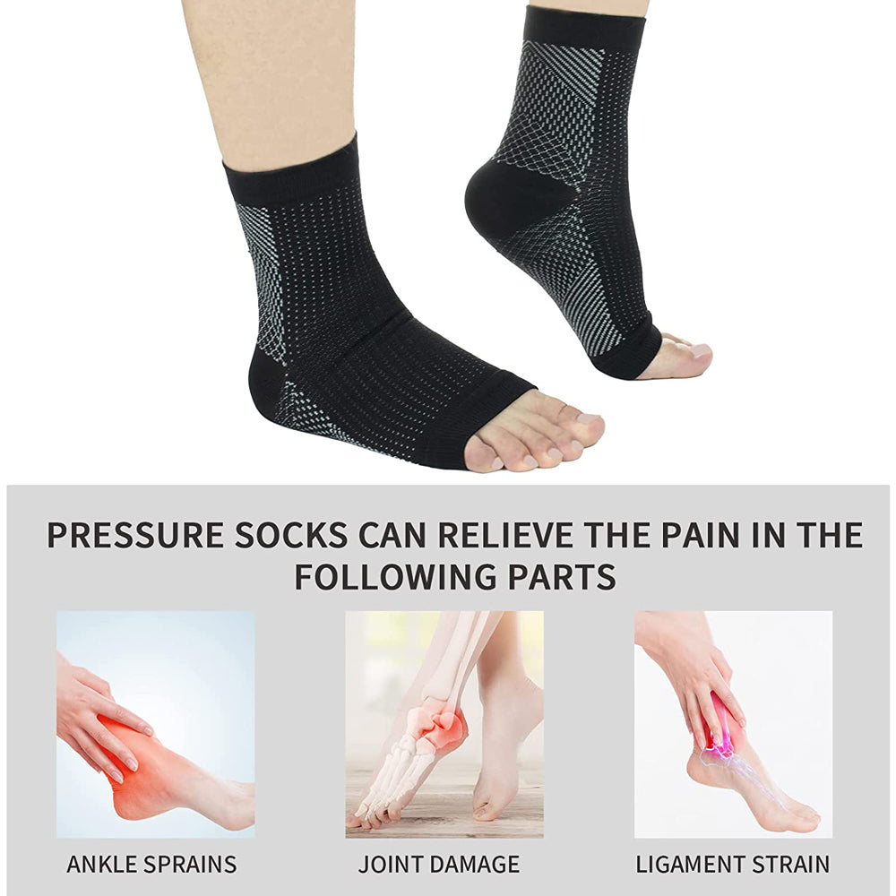Premium Compression Socks for Neuropathy & Ankle Support – 1 Pair Nano Ankle Brace Sleeve, Pain Relief for Swelling, Plantar 