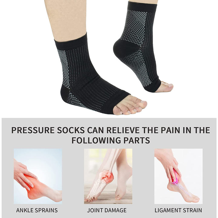 Premium Compression Socks for Neuropathy & Ankle Support – 1 Pair Nano Ankle Brace Sleeve, Pain Relief for Swelling, Plantar 