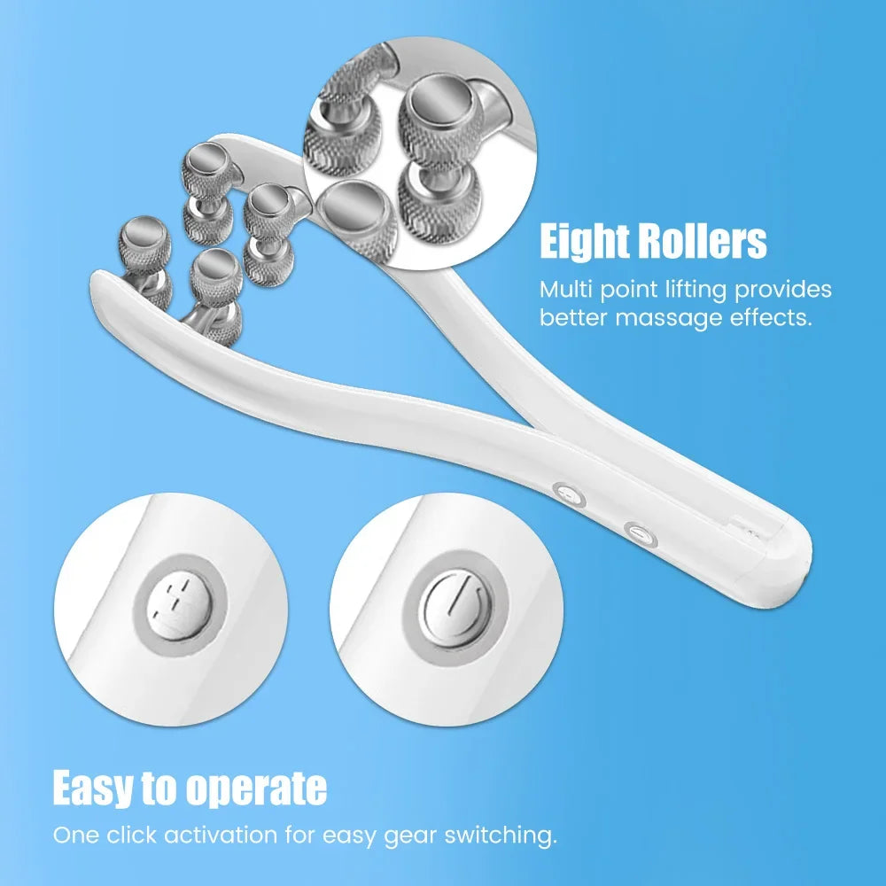 Premium Face Lifting Roller Facial Massager, 3D Y Shape Beauty Tool with EMS Microcurrent, Adjustable Speed, Skin Tightenin