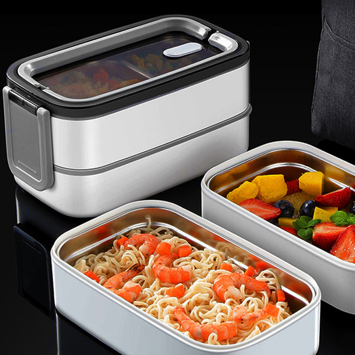Premium 304 Stainless Steel Lunch Box – 1/2 Layer Microwavable Bento Box for Adults & Kids, Leak-Proof, Portable, Healthy 