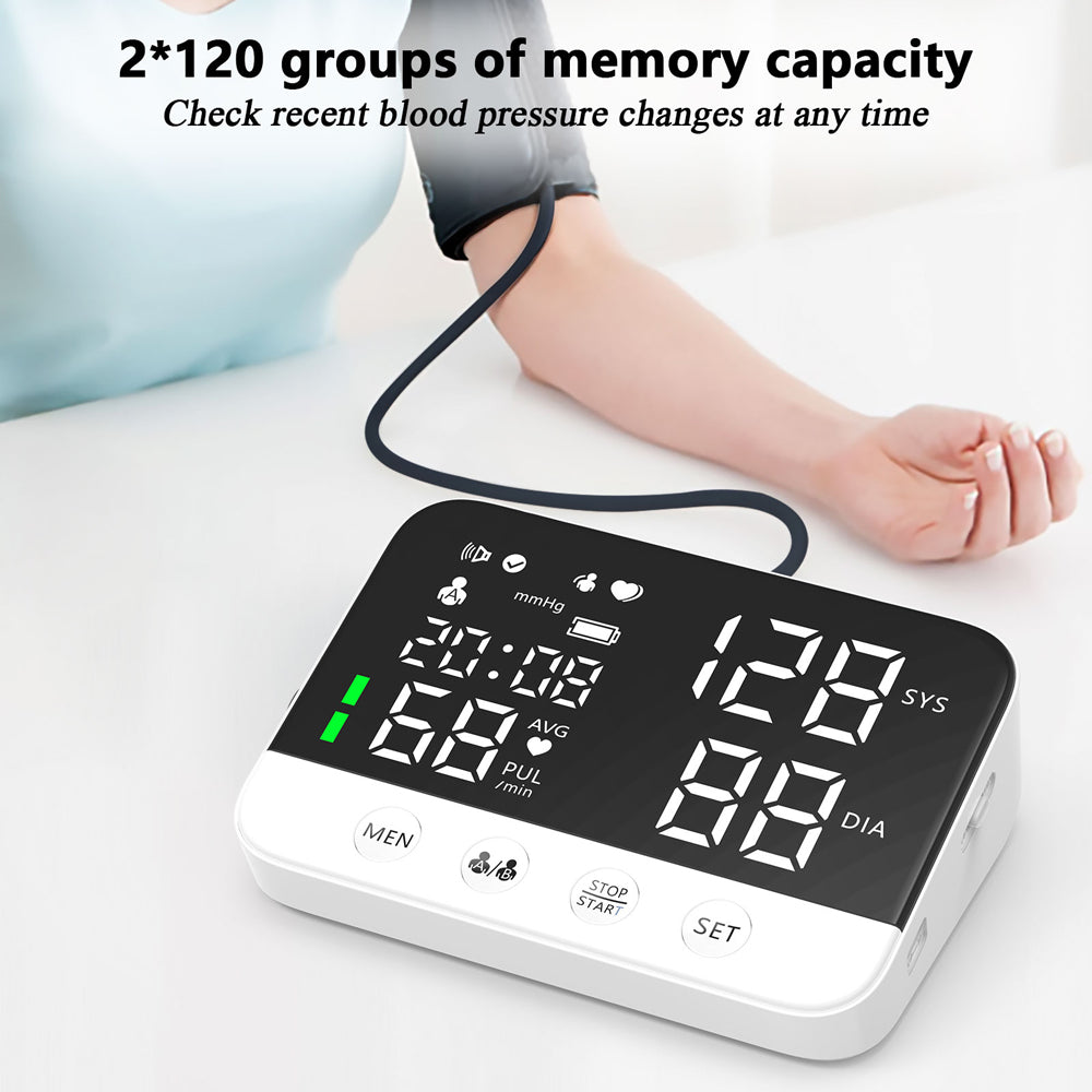 Premium Digital Upper Arm Blood Pressure Monitor – Accurate Sphygmomanometer, Full Automatic Pressurization & Decompression, 