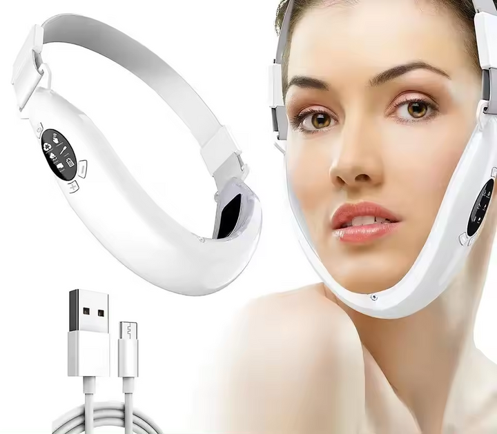 Premium V Face Massager with 5 Modes, Red Blue Light Therapy, Facial Beauty Instrument, Anti-Aging Skin Tightening Device,