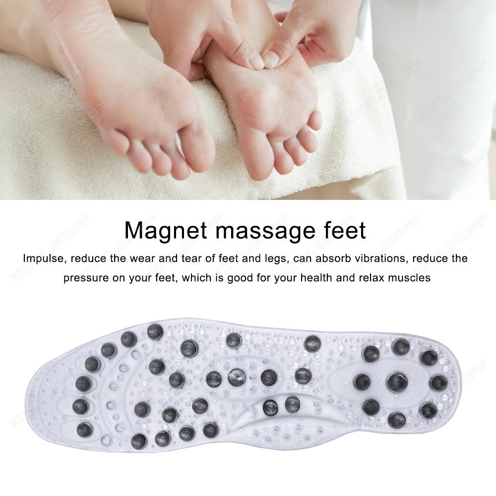 Premium Foot Acupressure Insoles with 68 Magnet Therapy – Breathable Sports Cushion Inserts for Body Detox, Pain Relief, and 