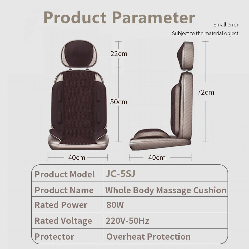 Premium Vibrating Electric Massage Chair Pad – Heated Neck and Back Cushion with Remote Control, Muscle Stimulator for Fatigue