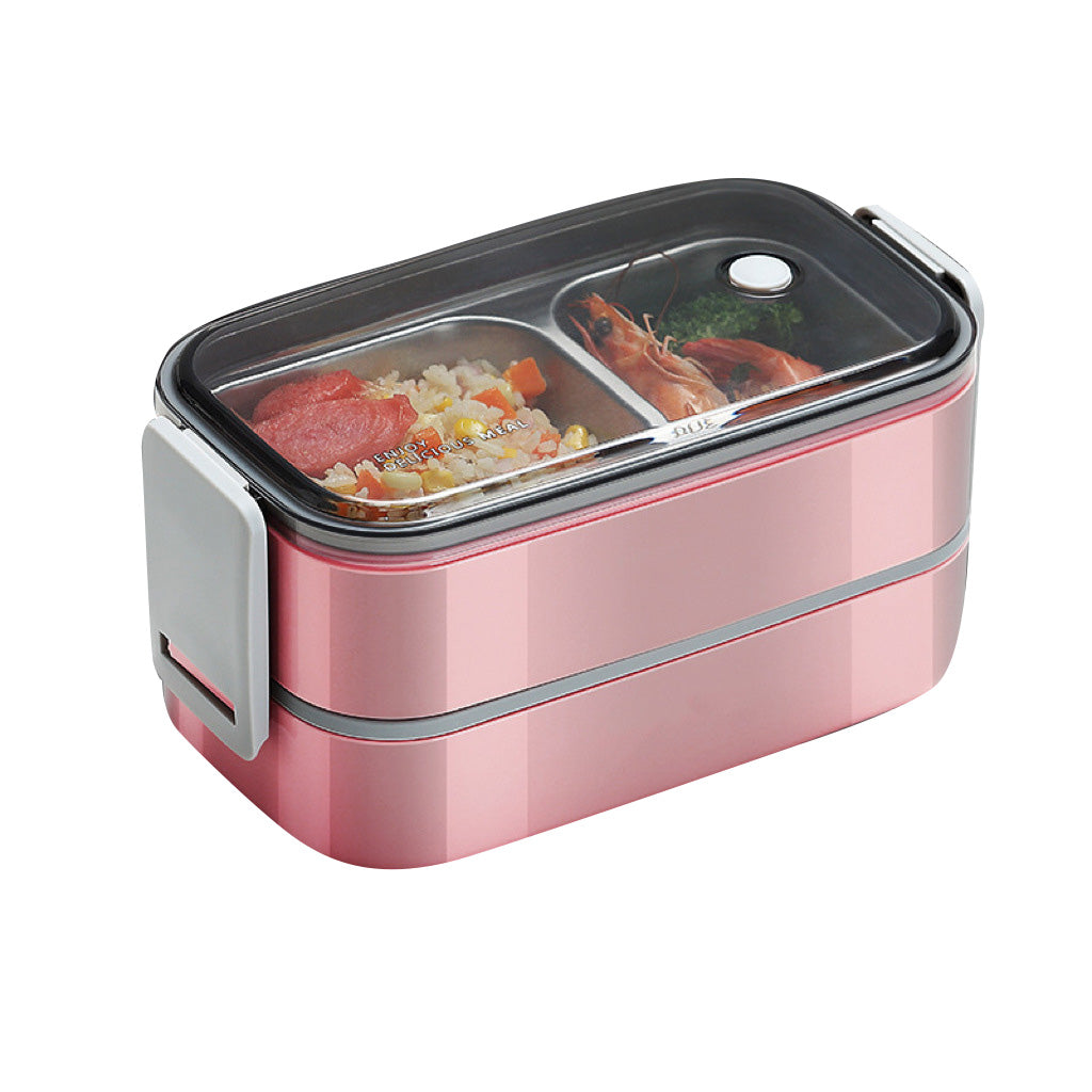 Premium 304 Stainless Steel Lunch Box – 1/2 Layer Microwavable Bento Box for Adults & Kids, Leak-Proof, Portable, Healthy 