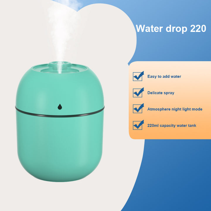 High Quality Portable Mini Ultrasonic Humidifier – USB Essential Oil Diffuser, Indoor Quiet Mist Maker, 220ml Water Tank,