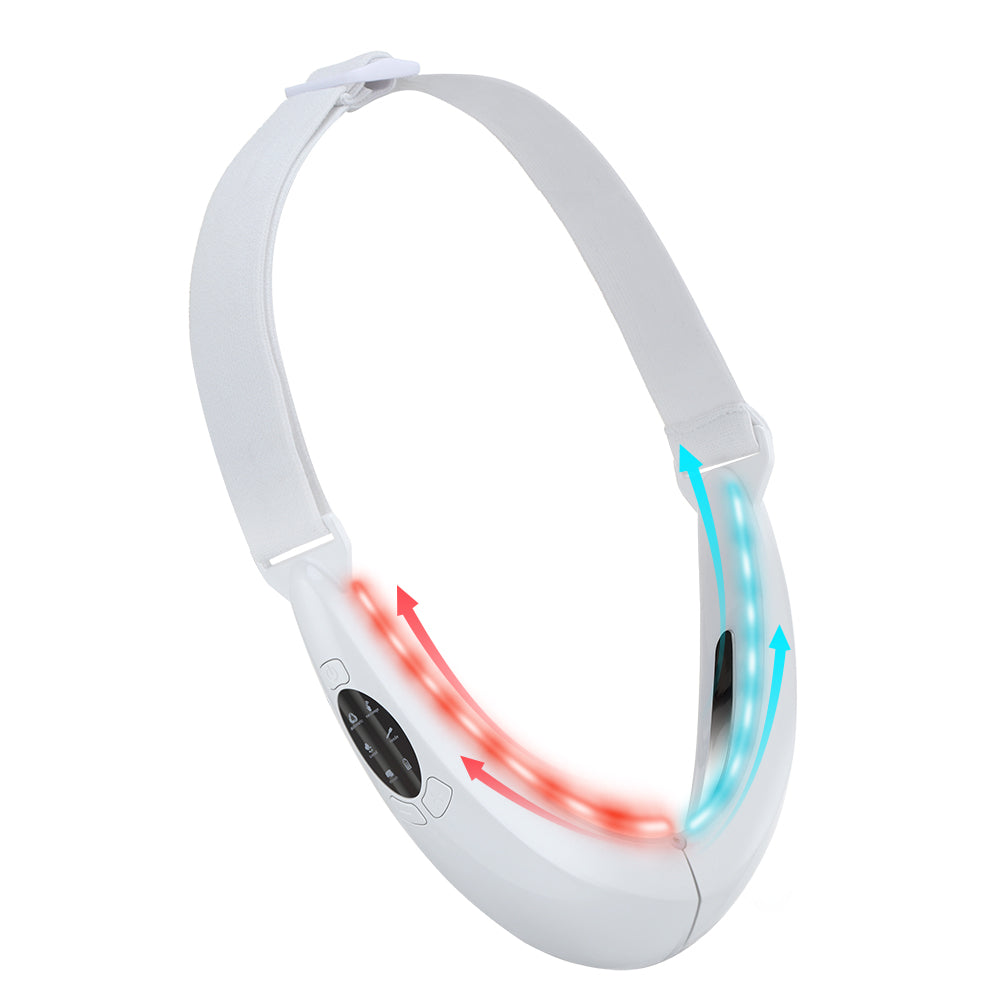 Premium V Face Massager with 5 Modes, Red Blue Light Therapy, Facial Beauty Instrument, Anti-Aging Skin Tightening Device,