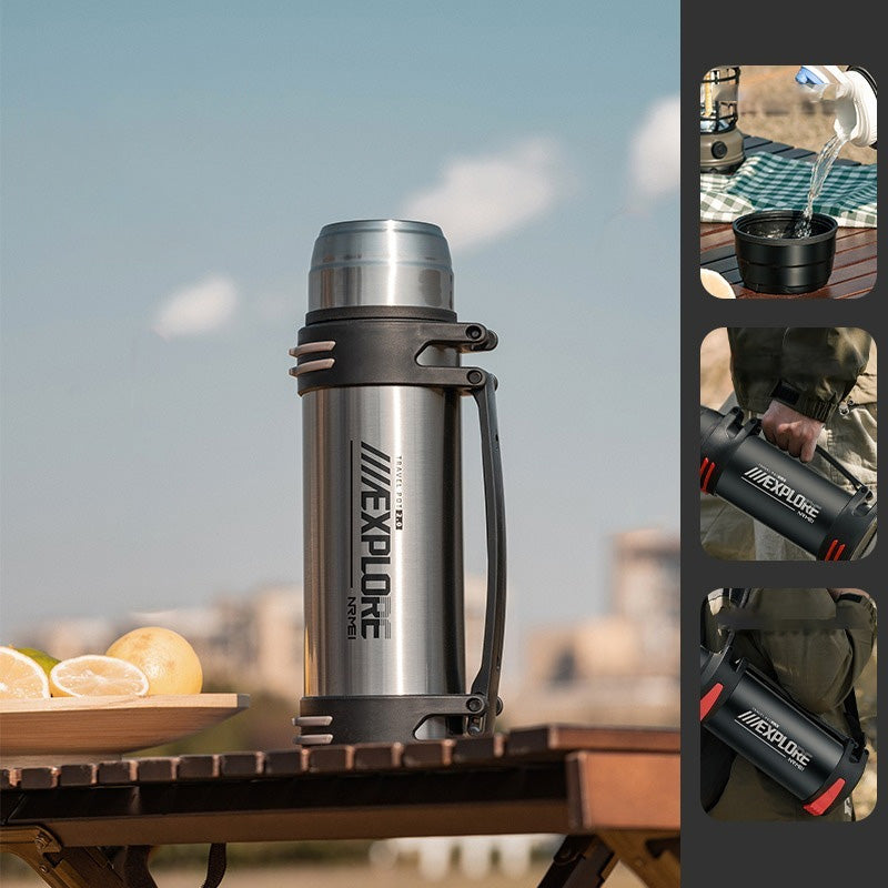 Premium Insulated Stainless Steel Water Bottle – 4L Thermal Flask, Double Vacuum Insulation, Leak-Proof, Soft Handle