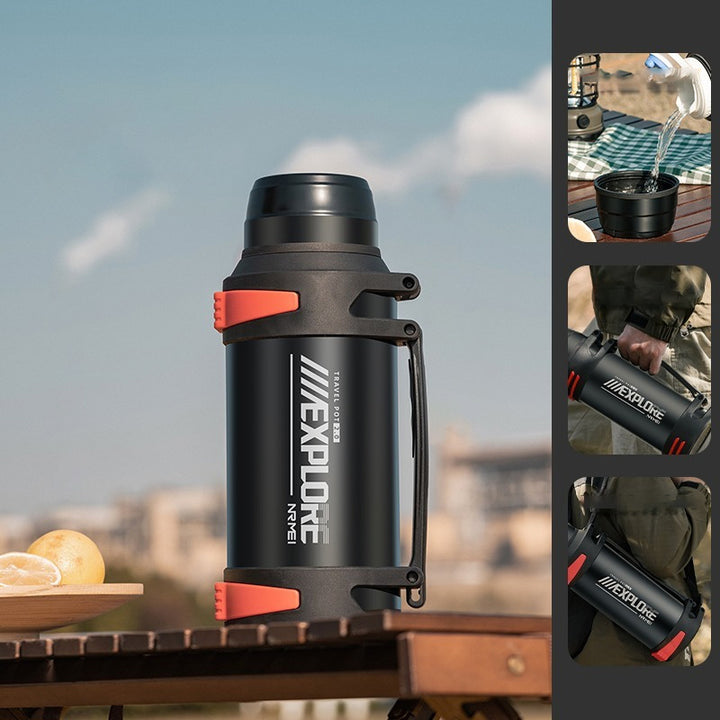 Premium Insulated Stainless Steel Water Bottle – 4L Thermal Flask, Double Vacuum Insulation, Leak-Proof, Soft Handle