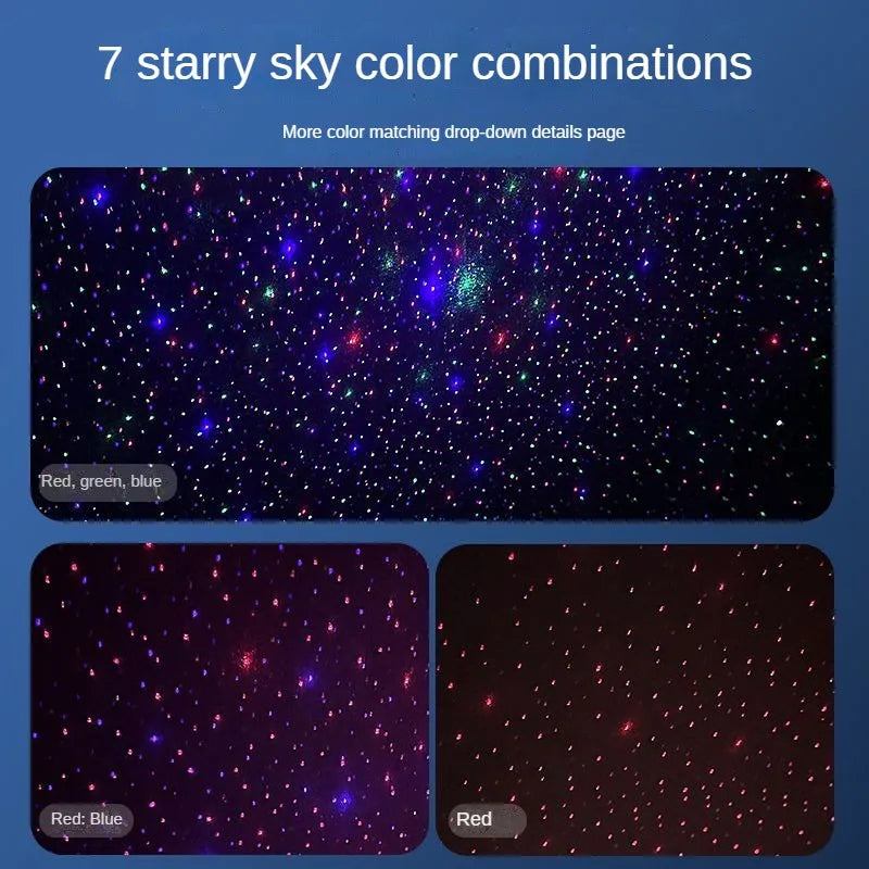 Premium 3-in-1 Car Air Freshener – Aromatherapy Essential Oil Diffuser with Adjustable Starry Sky Light, Music Rhythm Display