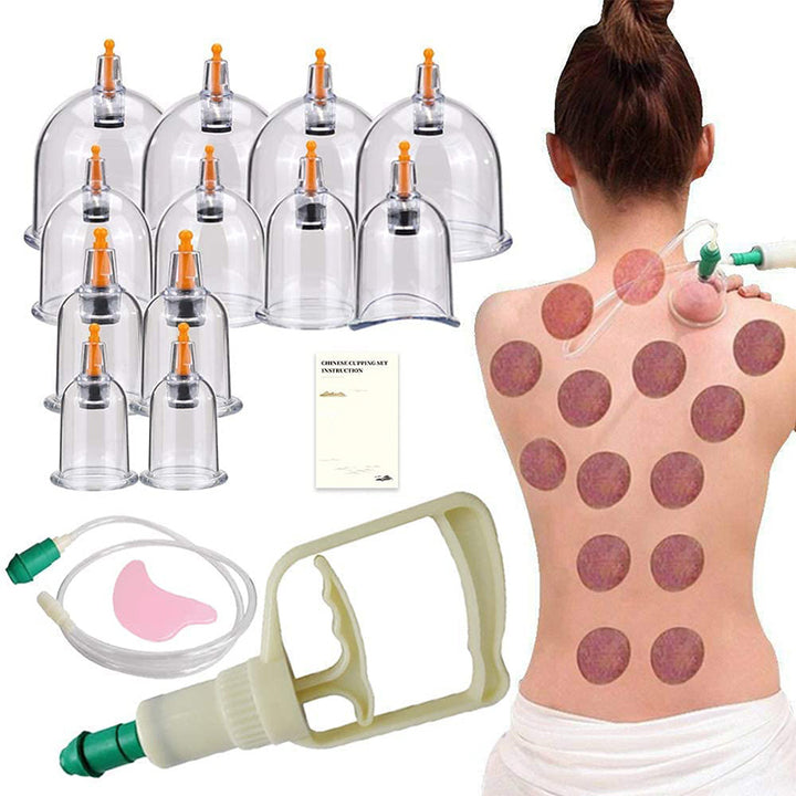 Premium Vacuum Cupping Therapy Set – 6, 12, or 24 Plastic Suction Cups for Massage, Relaxing Muscles, Pain Relief, and Well-Being, Safe Alternative to Traditional Cupping, Durable Quality - StrengthXPhysiotherapy