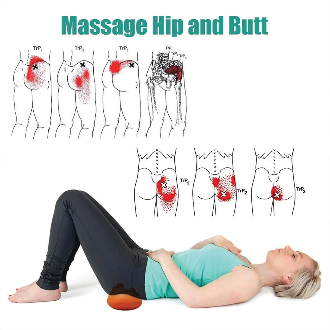 Premium Sciatica Massager for Deep Tissue and Myofascial Release – Hip and Lower Back Trigger Point Massage Tool for Butt, Glute, SI Joint, Pelvic, Psoas Pain Relief, Compact and Portable - StrengthXPhysiotherapy